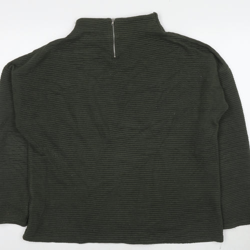 New Look Womens Green Polyester Pullover Sweatshirt Size 14 Pullover - Ribbed