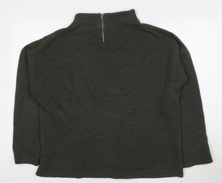 New Look Womens Green Polyester Pullover Sweatshirt Size 14 Pullover - Ribbed
