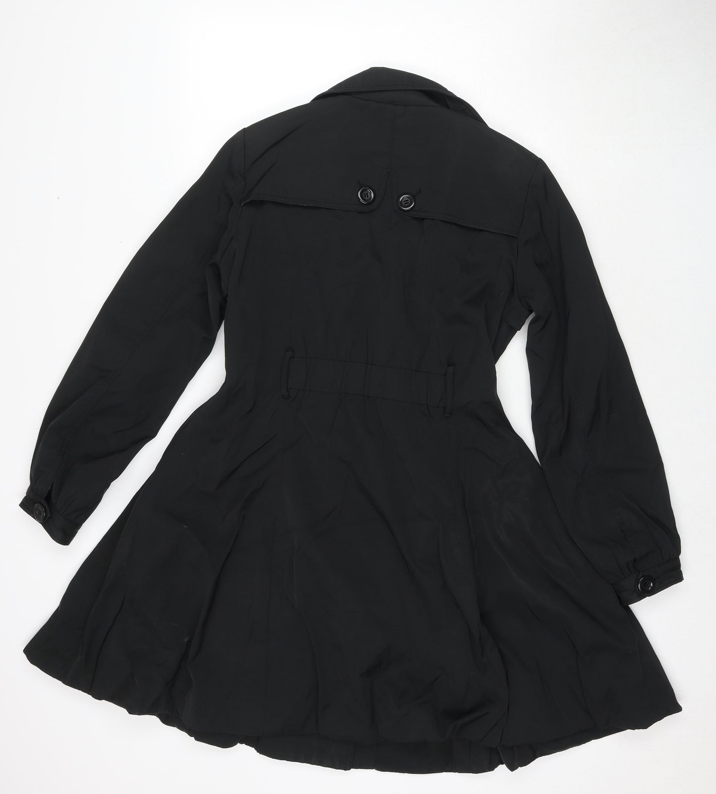 ASOS Womens Black Pea Coat Jacket Size 10 Button