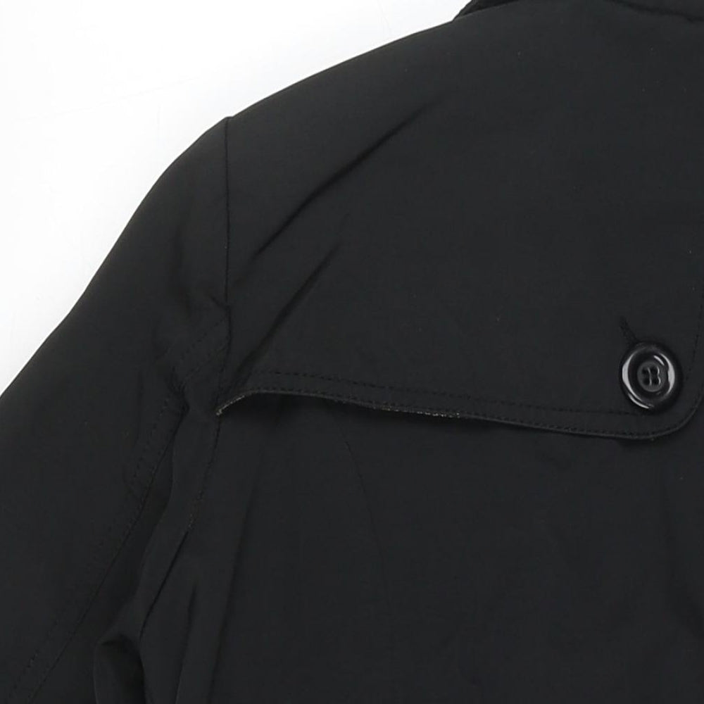 ASOS Womens Black Pea Coat Jacket Size 10 Button