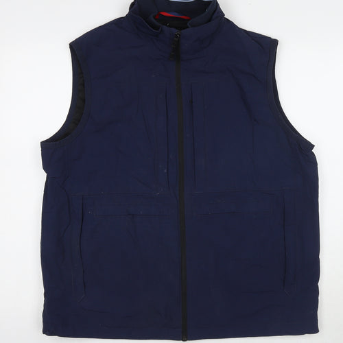 Blue Harbour Mens Blue Gilet Waistcoat Size L Zip