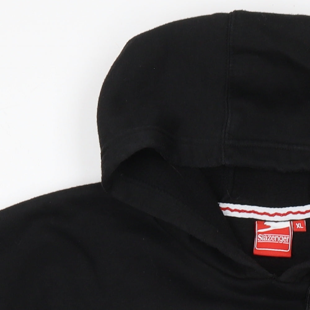 Slazenger Mens Black Polyester Pullover Hoodie Size XL
