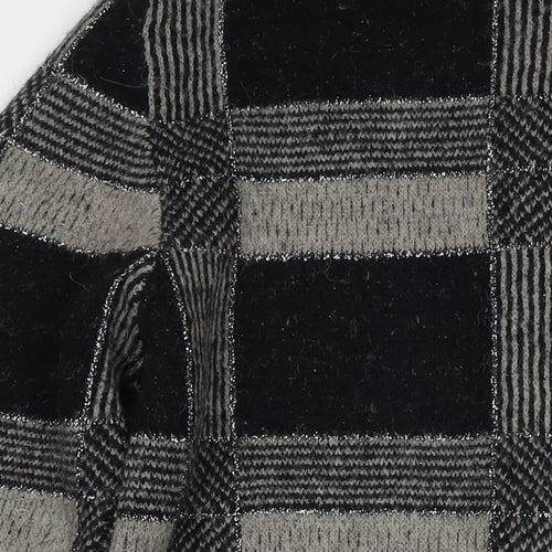 Emreco Womens Red Round Neck Check Acrylic Cardigan Jumper Size 14