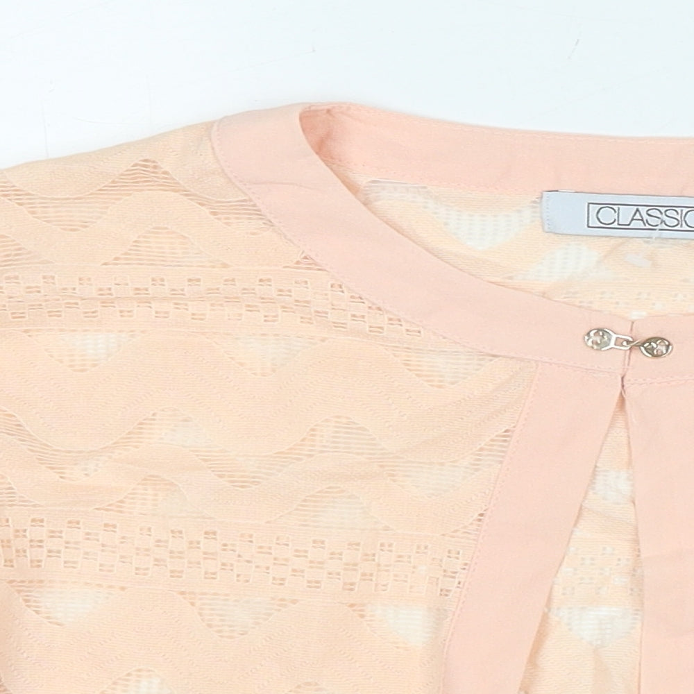 Classic Womens Beige Round Neck Cotton Cape Jumper Size L