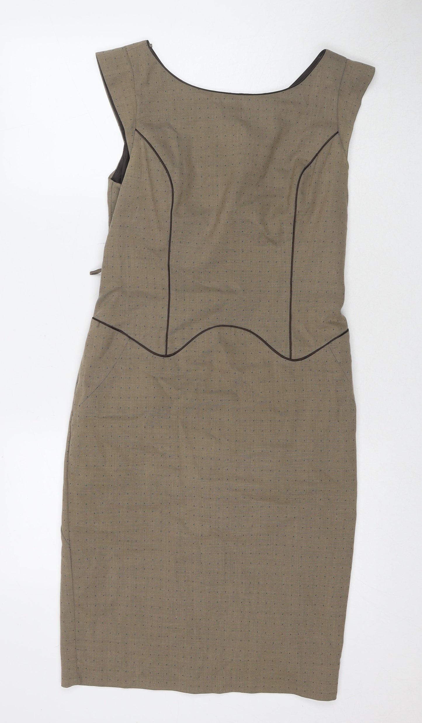 NEXT Womens Brown Polyester A-Line Size 4 Round Neck Pullover