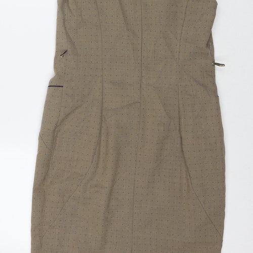 NEXT Womens Brown Polyester A-Line Size 4 Round Neck Pullover