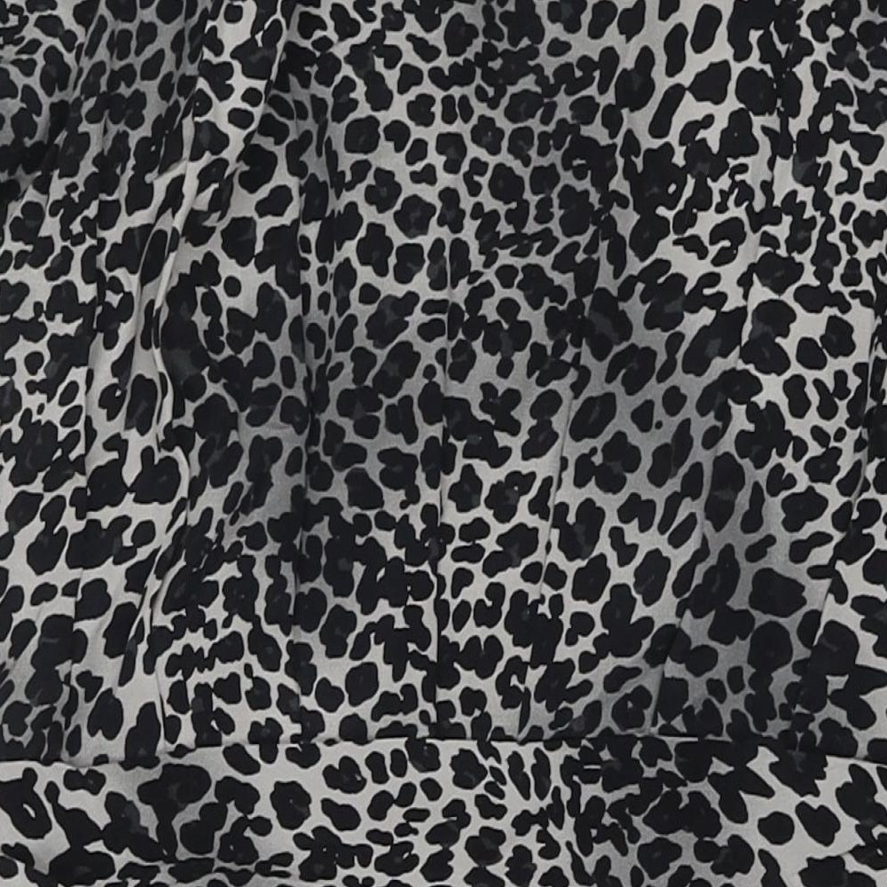 Aeff Womens Black Silk A-Line Size 8 V-Neck Zip