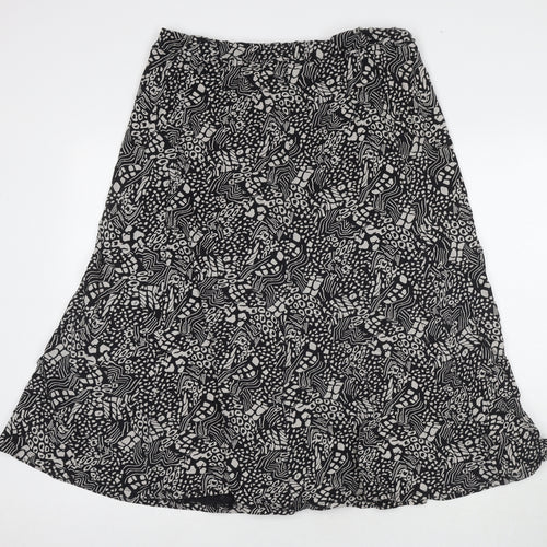 DASH Womens Black Geometric Cotton A-Line Skirt Size 18