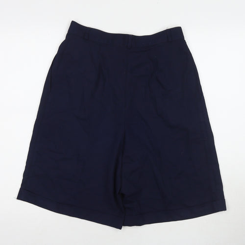 St Michael Womens Blue Polyester Bermuda Shorts Size 14 L9 in Regular Zip