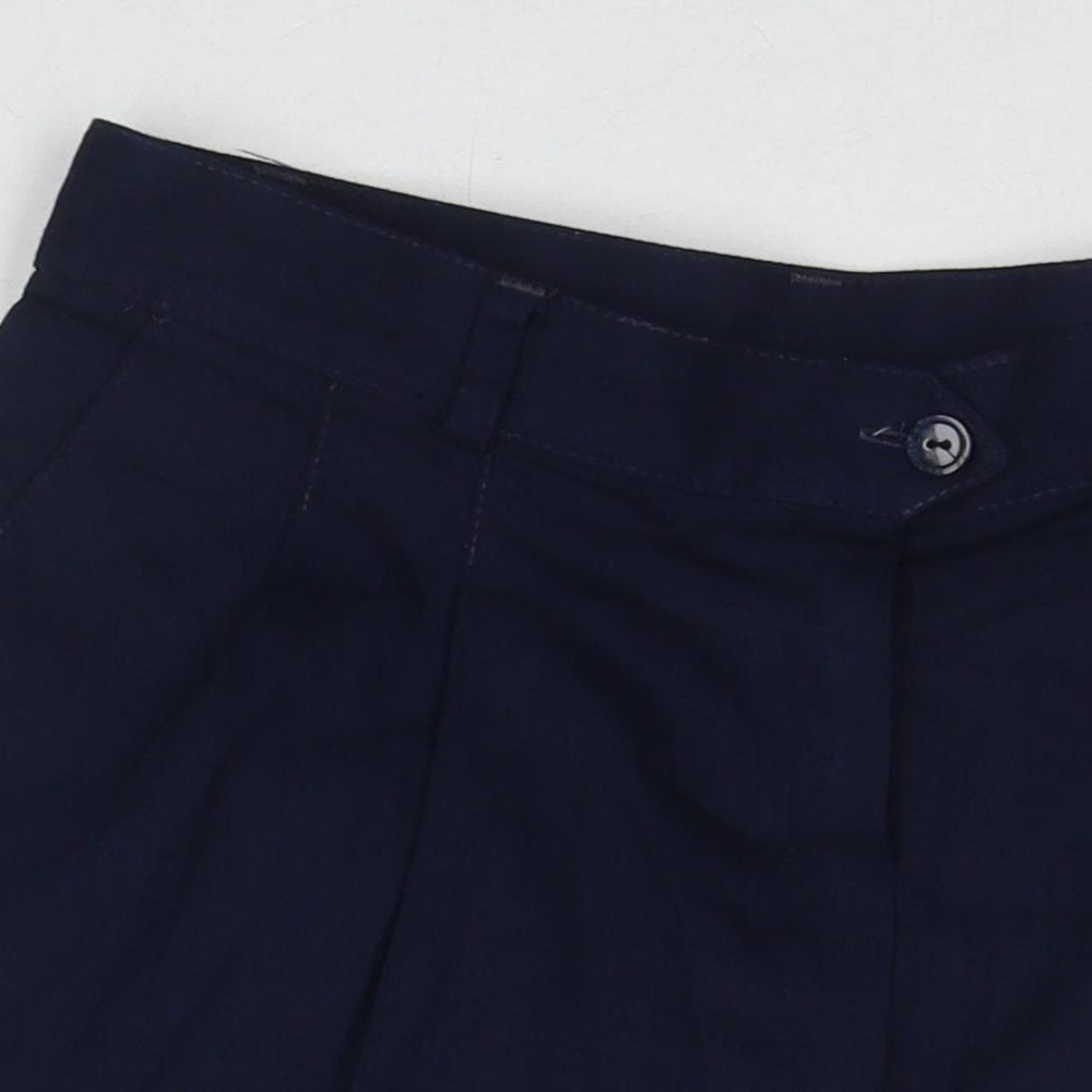 St Michael Womens Blue Polyester Bermuda Shorts Size 14 L9 in Regular Zip