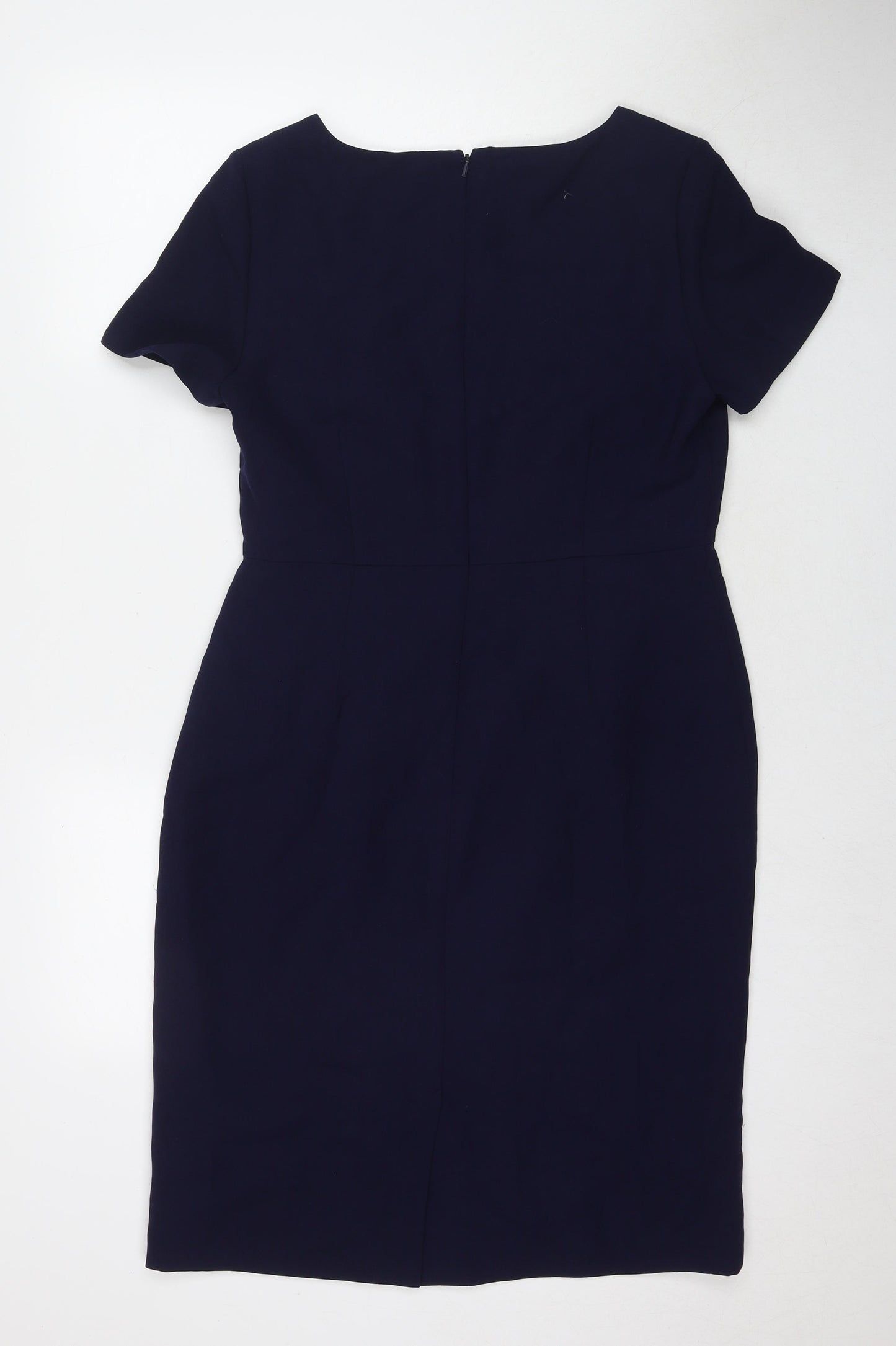 Kaleidoscope Womens Blue Polyester A-Line Size 14 Square Neck Zip