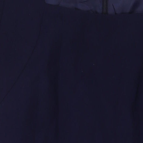 Kaleidoscope Womens Blue Polyester A-Line Size 14 Square Neck Zip