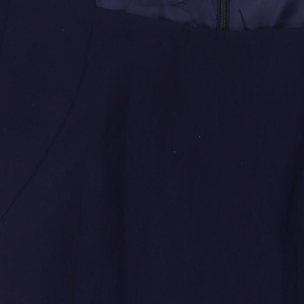 Kaleidoscope Womens Blue Polyester A-Line Size 14 Square Neck Zip