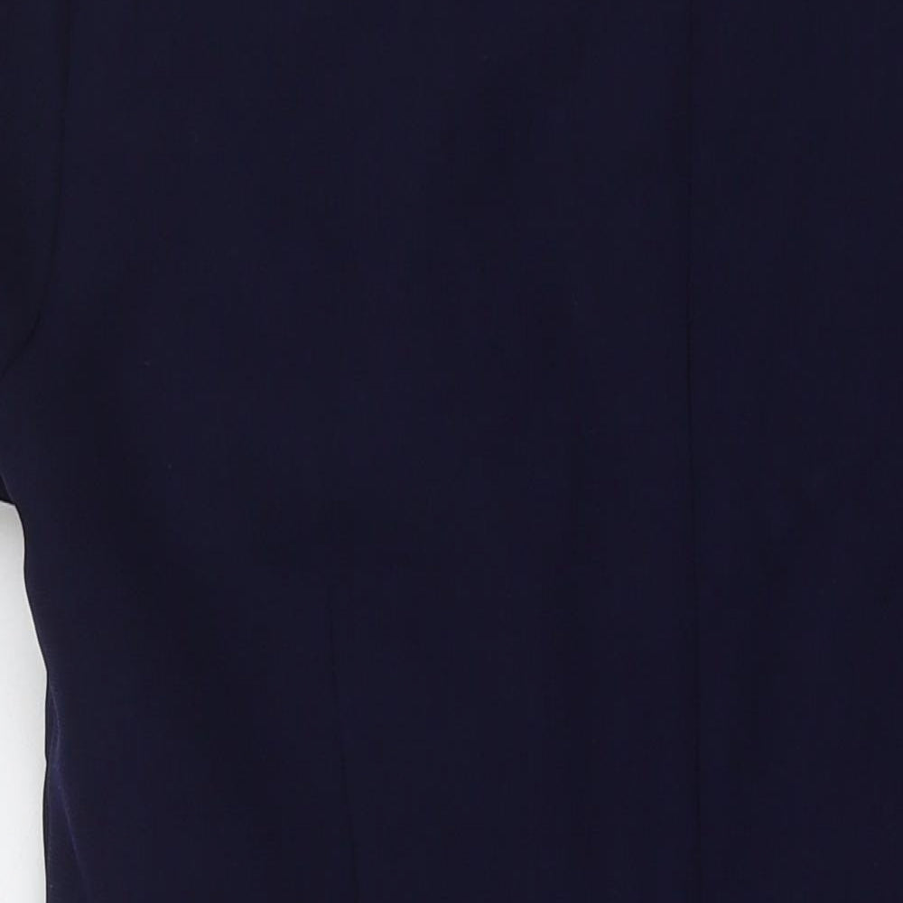 Kaleidoscope Womens Blue Polyester A-Line Size 14 Square Neck Zip