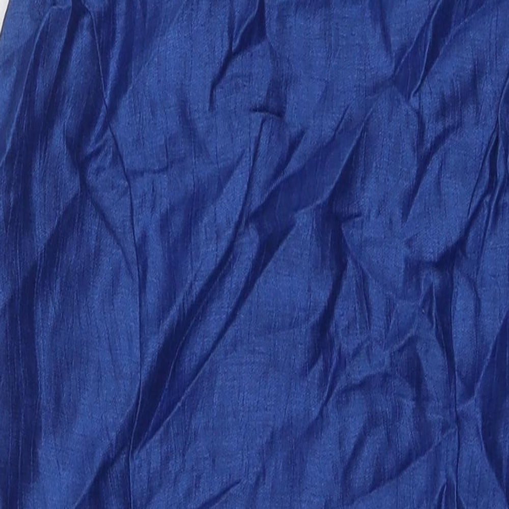 Kaliko Womens Blue Polyester A-Line Size 10 Round Neck Zip