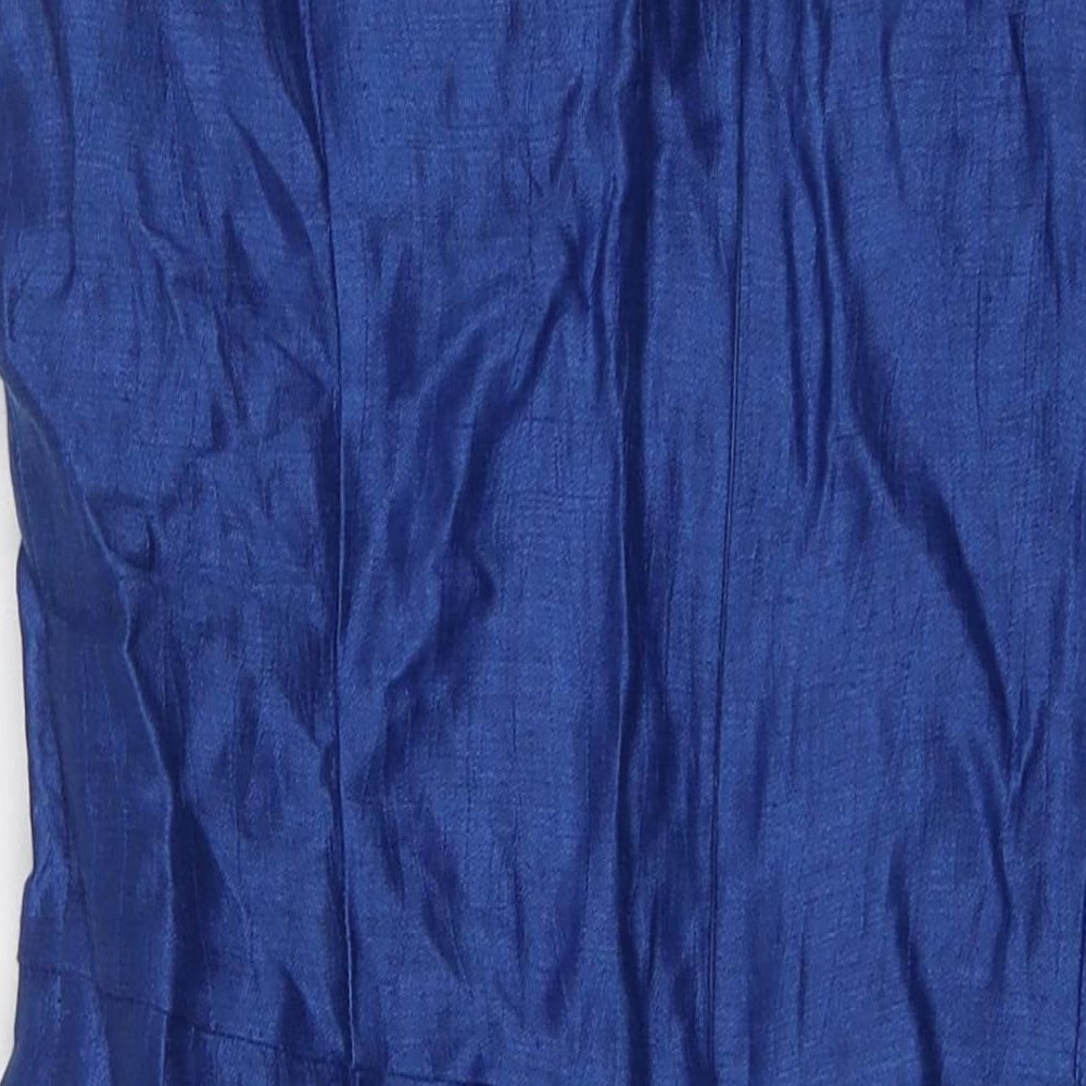 Kaliko Womens Blue Polyester A-Line Size 10 Round Neck Zip