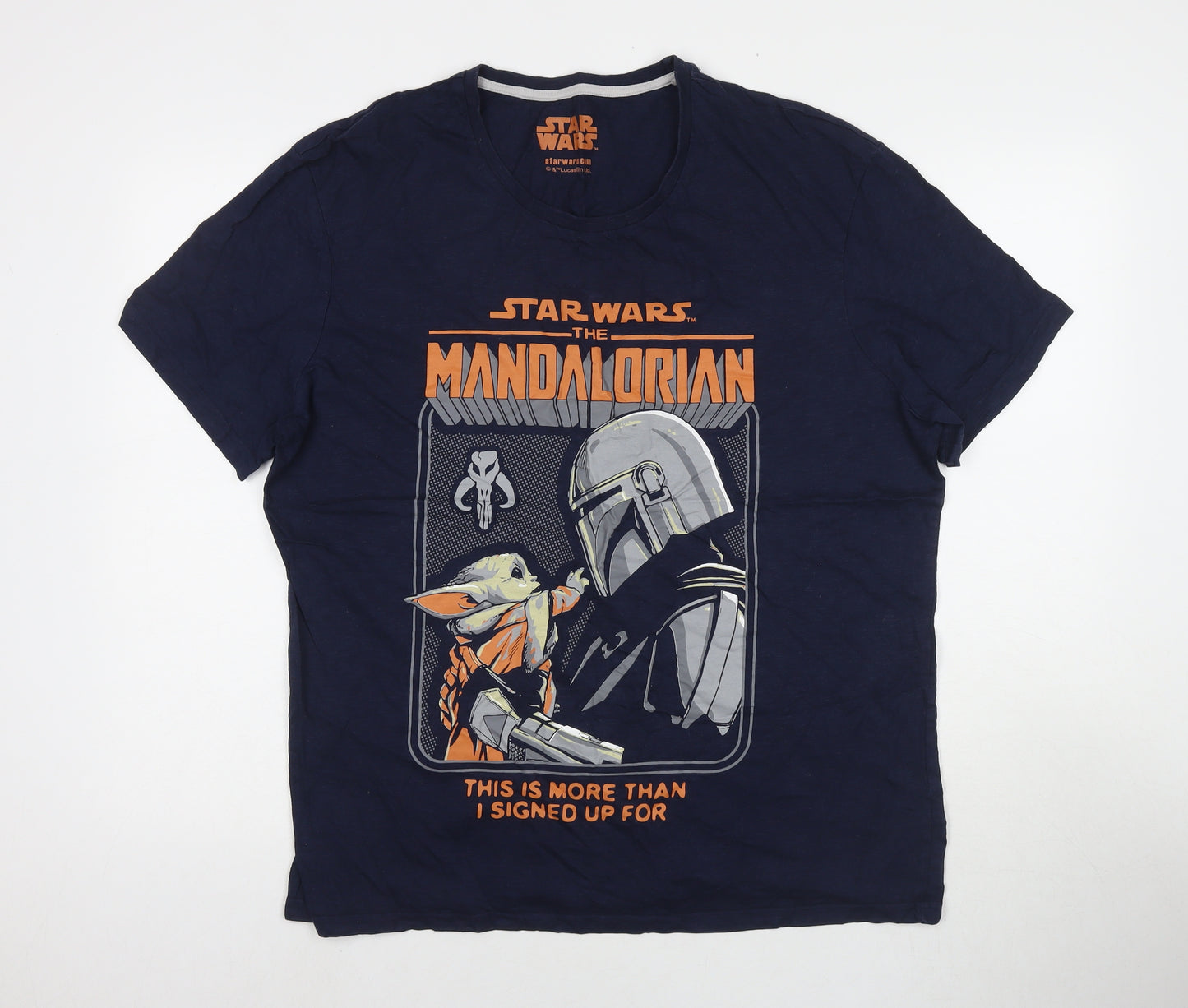 Star Wars Mens Blue Cotton T-Shirt Size XL Round Neck