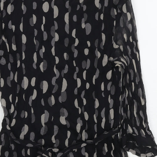 Zara Womens Black Polka Dot Silk Basic Blouse Size S Round Neck