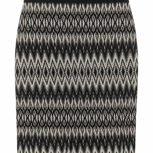 Marks and Spencer Womens Multicoloured Geometric Cotton A-Line Skirt Size 10 Zip