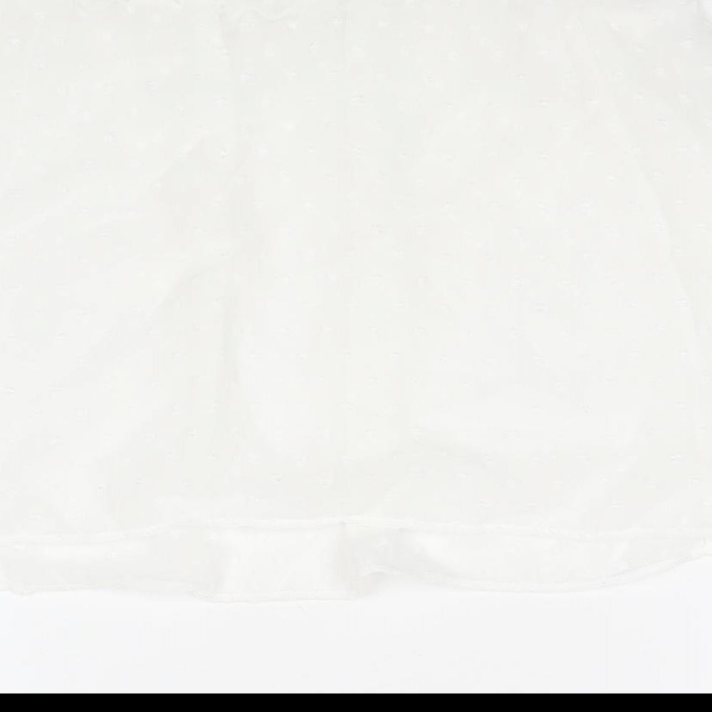 PRETTYLITTLETHING Womens White Polka Dot Polyester Mini Skirt Size 12
