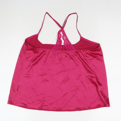 Marks and Spencer Womens Pink Polyester Camisole Tank Size M Round Neck