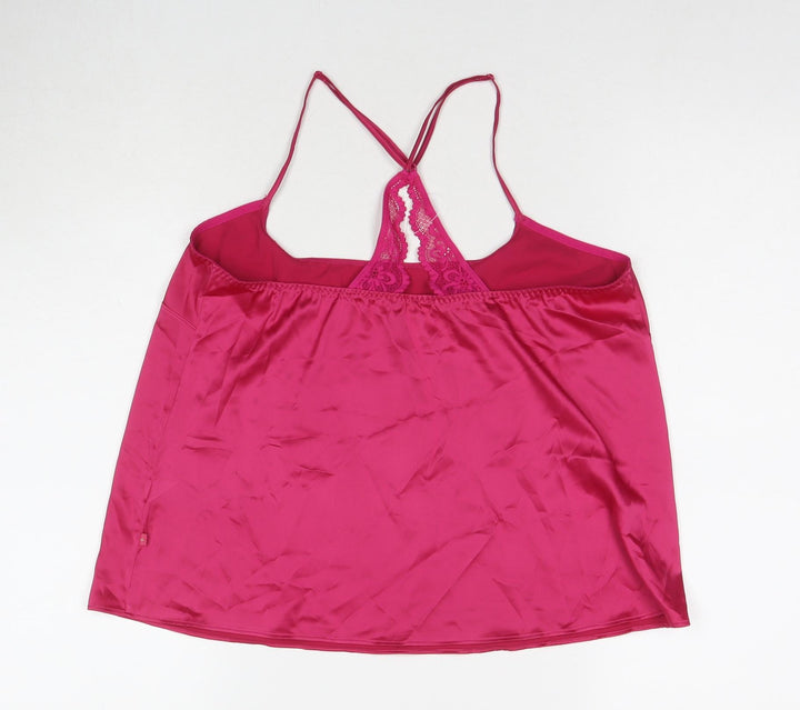 Marks and Spencer Womens Pink Polyester Camisole Tank Size M Round Neck