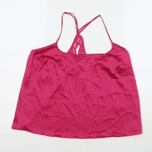 Marks and Spencer Womens Pink Polyester Camisole Tank Size M Round Neck