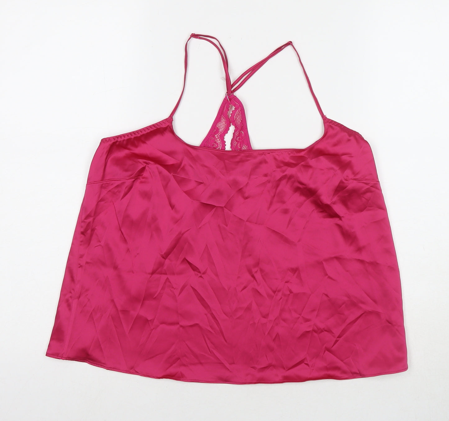 Marks and Spencer Womens Pink Polyester Camisole Tank Size M Round Neck