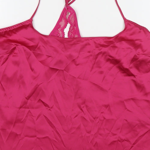 Marks and Spencer Womens Pink Polyester Camisole Tank Size M Round Neck
