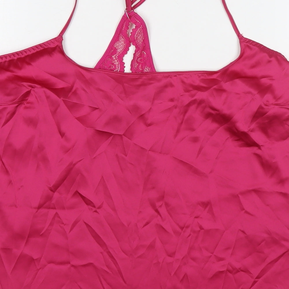 Marks and Spencer Womens Pink Polyester Camisole Tank Size M Round Neck