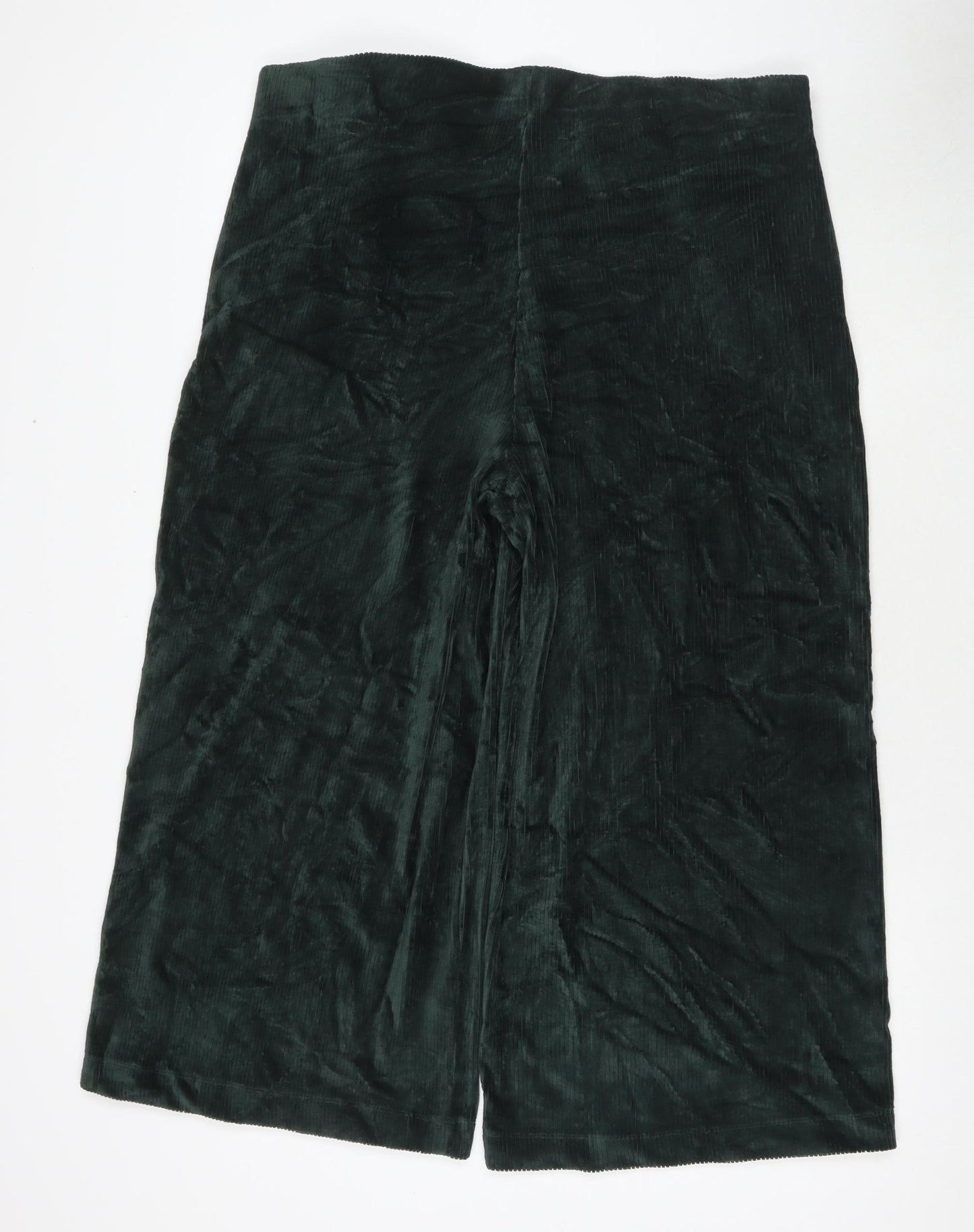 Marks and Spencer Womens Green Cotton Trousers Size 18 L24 in Regular