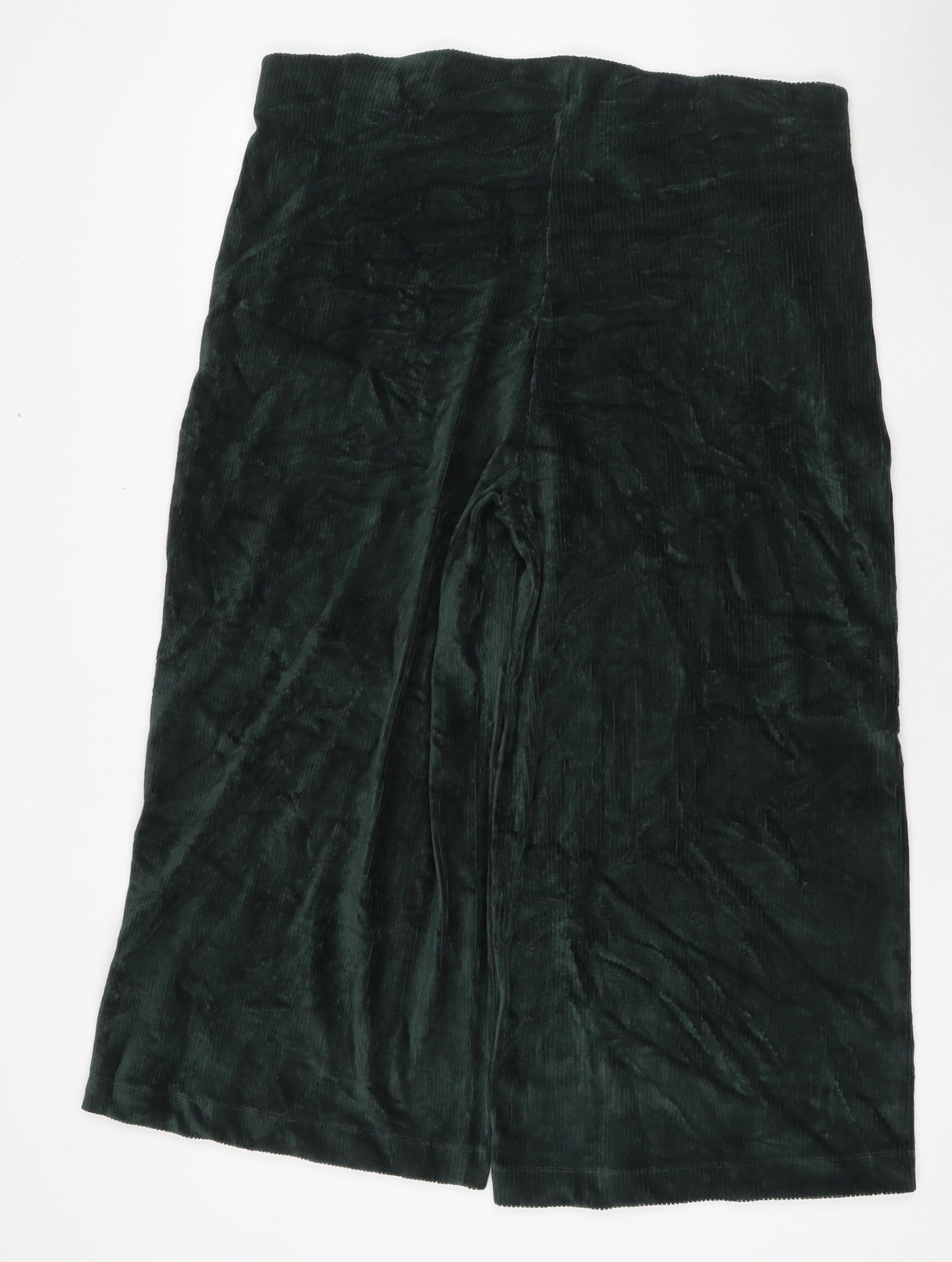 Marks and Spencer Womens Green Cotton Trousers Size 18 L24 in Regular