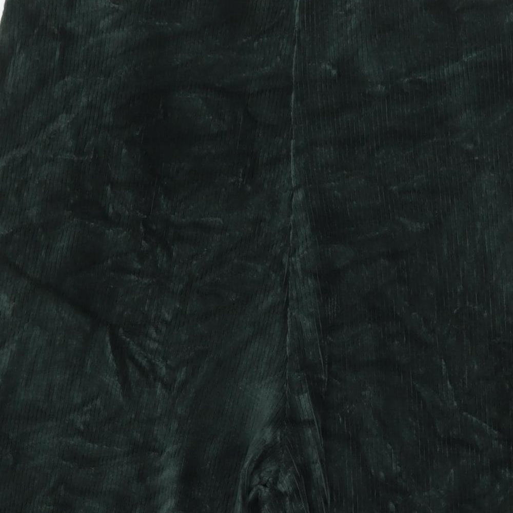 Marks and Spencer Womens Green Cotton Trousers Size 18 L24 in Regular
