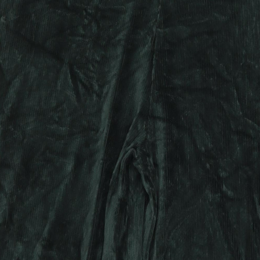 Marks and Spencer Womens Green Cotton Trousers Size 18 L24 in Regular