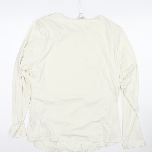 Marks and Spencer Womens Ivory Polyester Basic Blouse Size 22 Round Neck