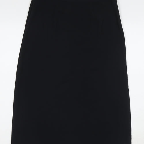 Marks and Spencer Womens Black Polyester Straight & Pencil Skirt Size 8 Zip