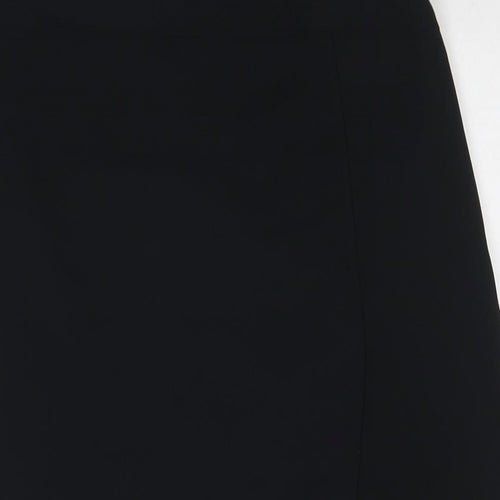 Marks and Spencer Womens Black Polyester Straight & Pencil Skirt Size 8 Zip