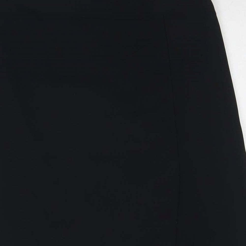 Marks and Spencer Womens Black Polyester Straight & Pencil Skirt Size 8 Zip