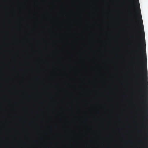 Marks and Spencer Womens Black Polyester Straight & Pencil Skirt Size 8 Zip
