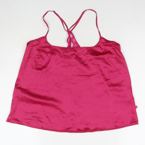 Marks and Spencer Womens Pink Polyester Camisole T-Shirt Size M Round Neck
