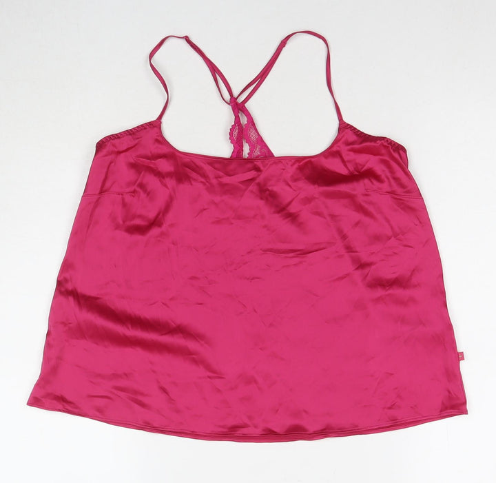 Marks and Spencer Womens Pink Polyester Camisole T-Shirt Size M Round Neck