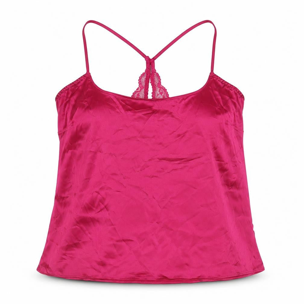 Marks and Spencer Womens Pink Polyester Camisole T-Shirt Size M Round Neck