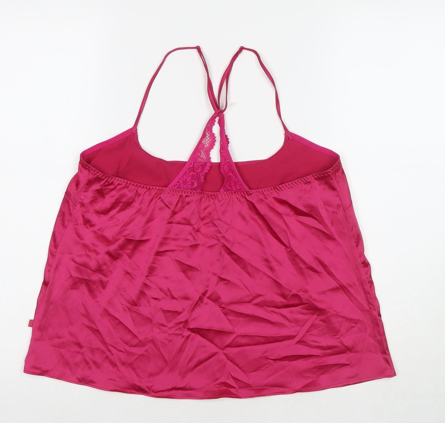 Marks and Spencer Womens Pink Polyester Camisole T-Shirt Size M Round Neck