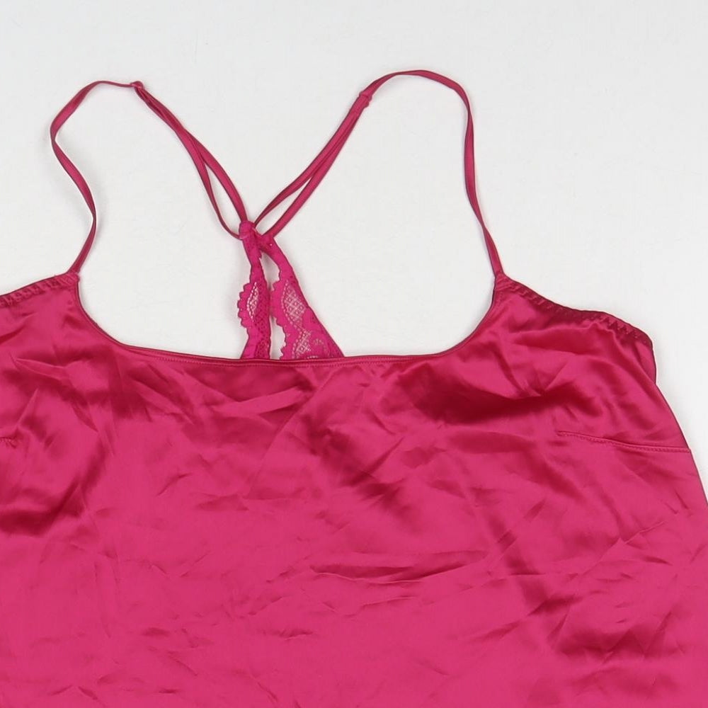 Marks and Spencer Womens Pink Polyester Camisole T-Shirt Size M Round Neck