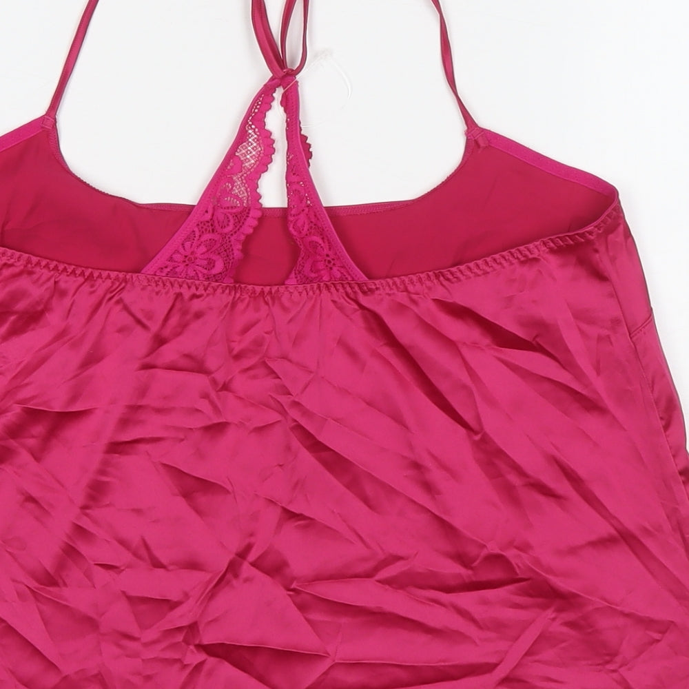 Marks and Spencer Womens Pink Polyester Camisole T-Shirt Size M Round Neck