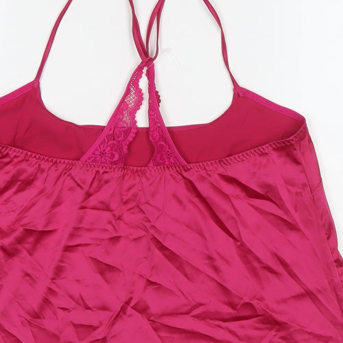 Marks and Spencer Womens Pink Polyester Camisole T-Shirt Size L Round Neck