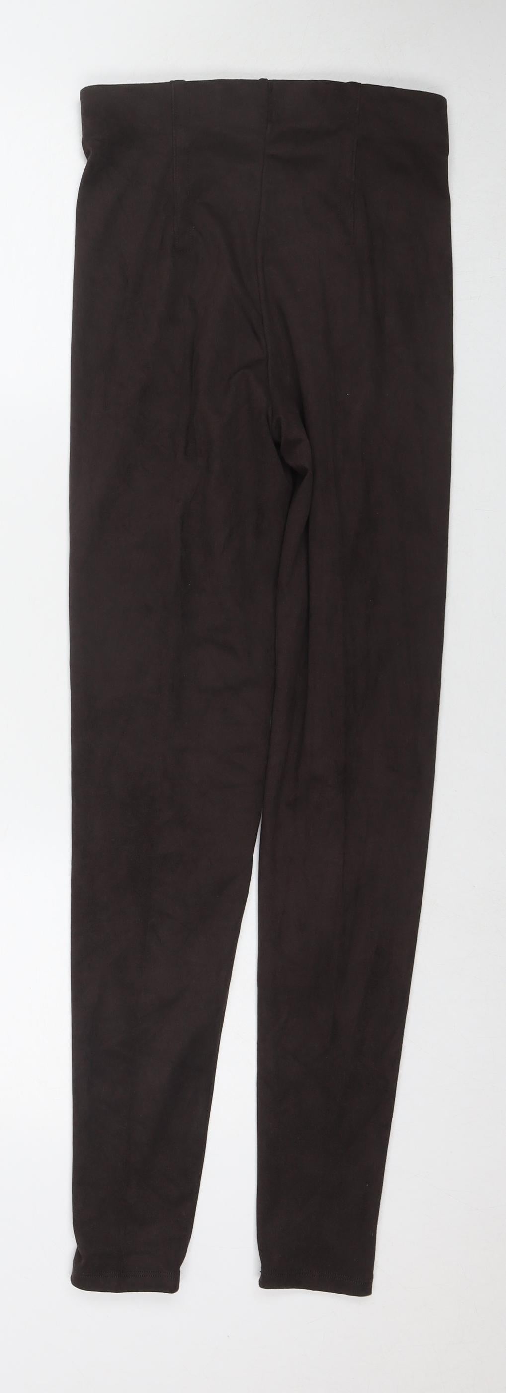 Marks and Spencer Womens Brown Polyester Trousers Size 6 L29 in Regular