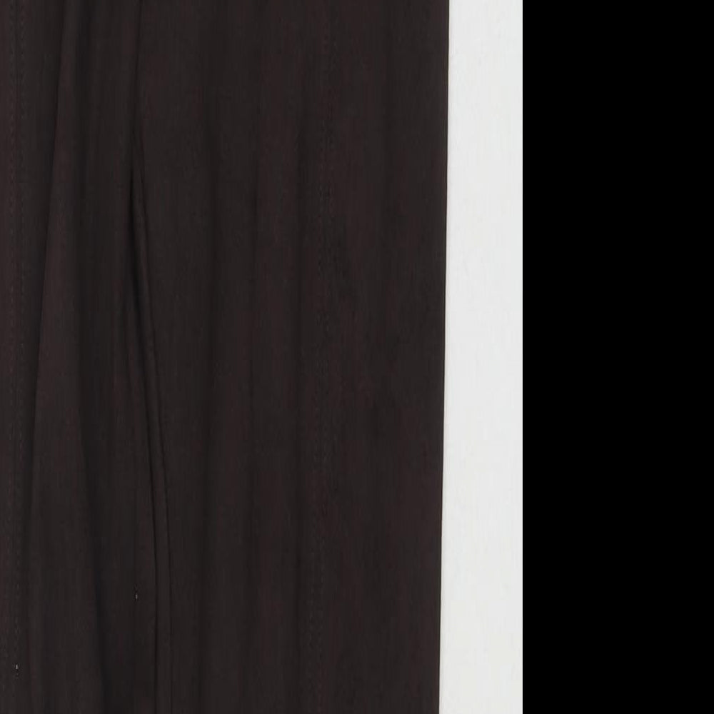 Marks and Spencer Womens Brown Polyester Trousers Size 6 L29 in Regular