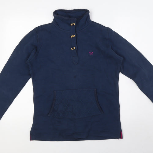 Crew Clothing Womens Blue 100% Cotton Pullover Sweatshirt Size 10 Button - Wooden Toggles