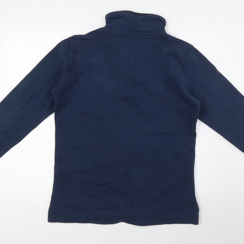 Crew Clothing Womens Blue 100% Cotton Pullover Sweatshirt Size 10 Button - Wooden Toggles